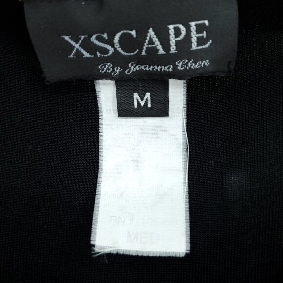 VTG 90s Xscape Shimmer Stretch Gold/Black Sleeveless Shell Top M - Picture 3 of 12